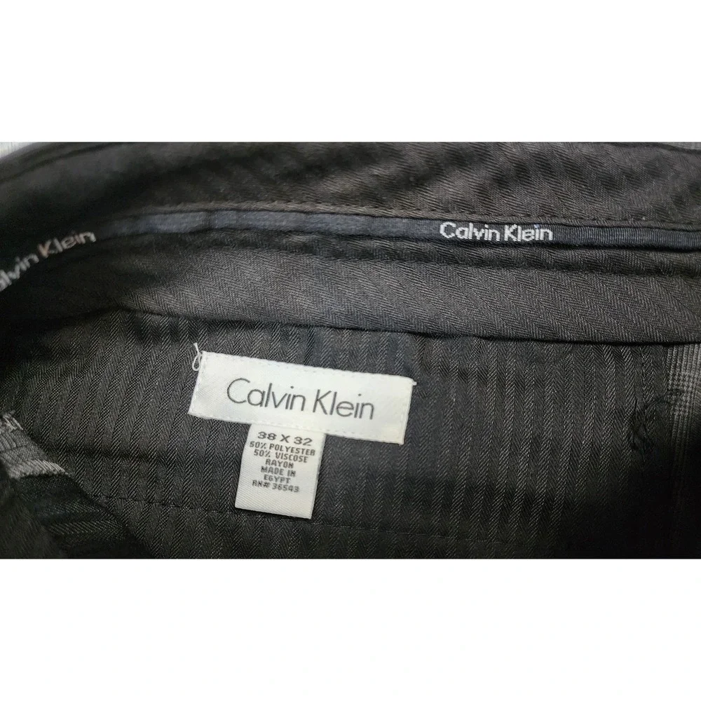Calvin Klein Mens Gray‎ Formal Dress Pants Slim Fit Straight Leg Size 38 x 32
